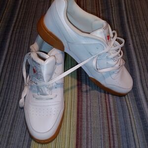 Reebok White and Tan Athletic Shoes
